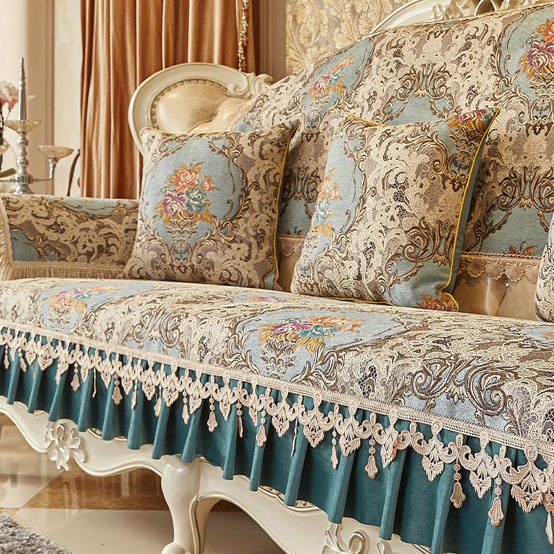 European Luxury Non-slip Sofa Cover & Throw Pillow Set - Universal Fit for All Seasons