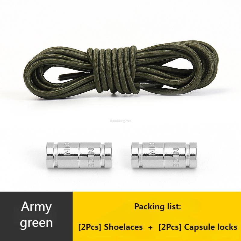 No Tie Shoe Laces Round Capsule Metal lock Elastic Shoelaces For Sneakers easy installation Lazy Shoes Lace Accessories