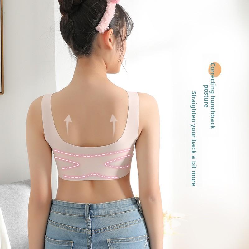 Seamless Wireless Minimizer Training Bra for Teen Girls, Puberty Development Anti-Exposure Camisole Vest for Students