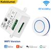 RF 433MHz Wireless Light Switch 220V 110V 10A Relay Controlle Mini Round Button Wall Panel Switch Remote Control For LED Lamp