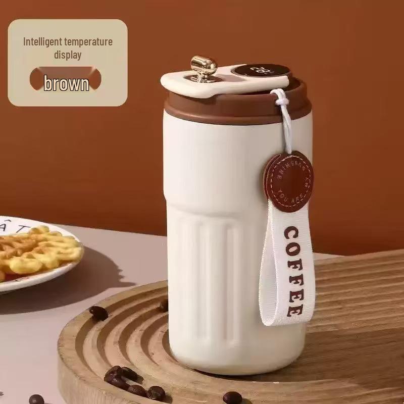 450ml Stainless Steel Thermos Cup with Smart Temperature Display, Portable, Leak-Proof, Corrosion Resistant, High-Quality Travel Coffee Mug
