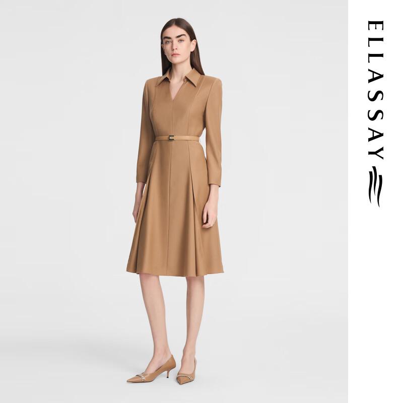

ELLASSAY Women s Merino Wool Blend V-Neck Midi Dress XS