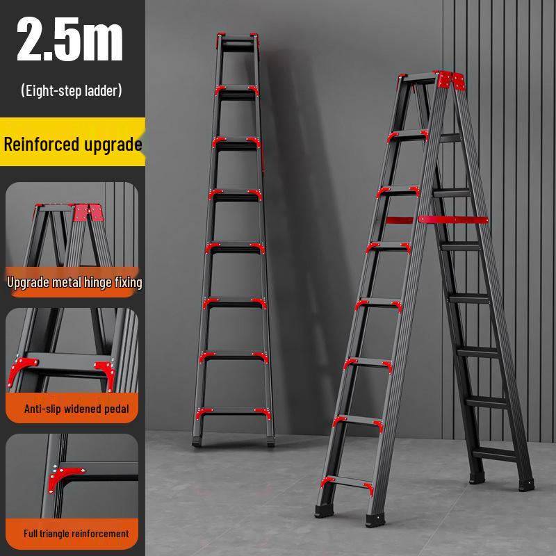 Extra Thick Aluminum Alloy Folding Herringbone Ladder for Home and Engineering Use
