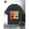 Men's Summer Oversized T-Shirt With Washed Vintage Synthesizer Pattern Print, High Quality, Machine Washable, For Casual Wear And Music Enthusiasts