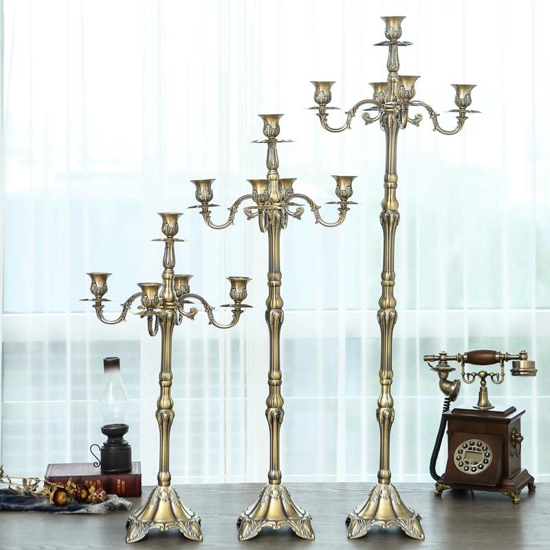 Luxury H65 /85/105cm 5lights Metal Candle Holders Tall Floor Candle Lantern Christmas Decorations For Home Decoration