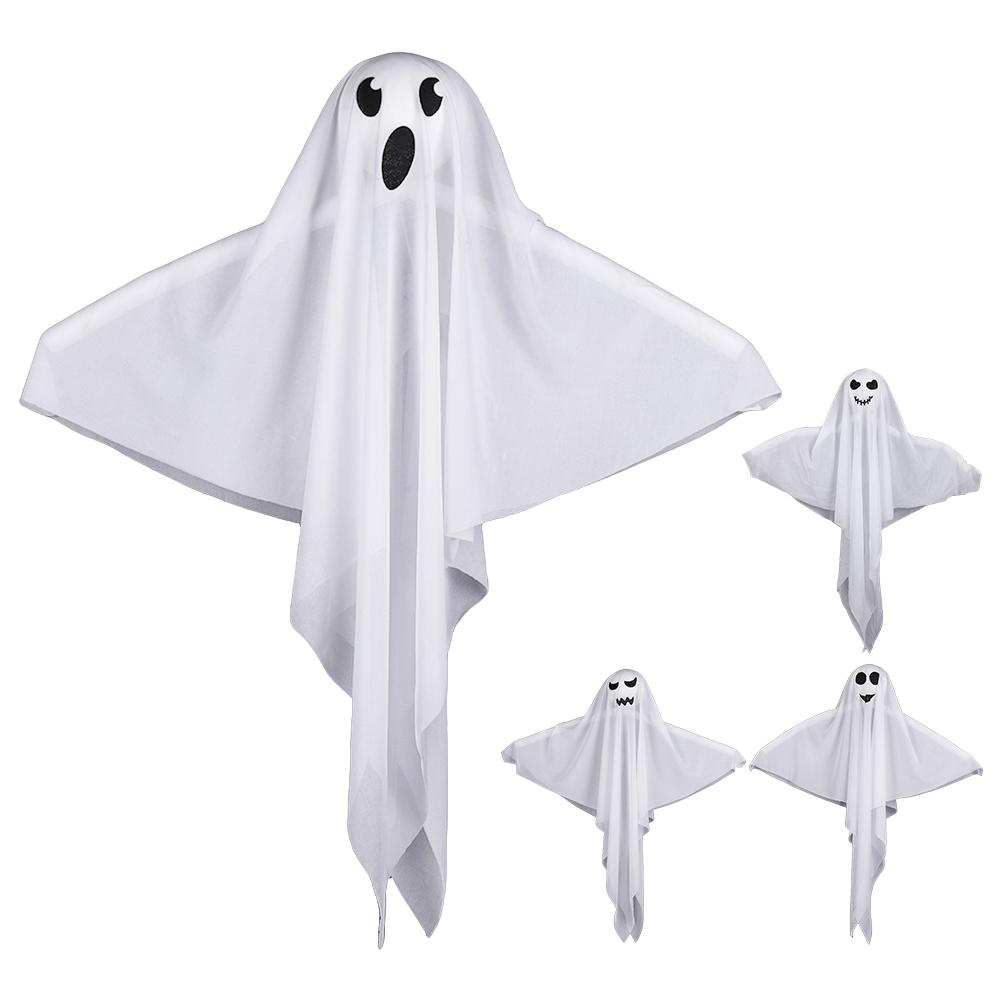 Halloween Glowing Hanging Ghost Battery Powered Luminous Hanging Ghost Decor Illuminated Ghost Prop for Haunted House Decor