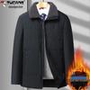 Woodpecker Mid-Aged & Elderly Men's Thick Velvet Winter Jacket with Lapel