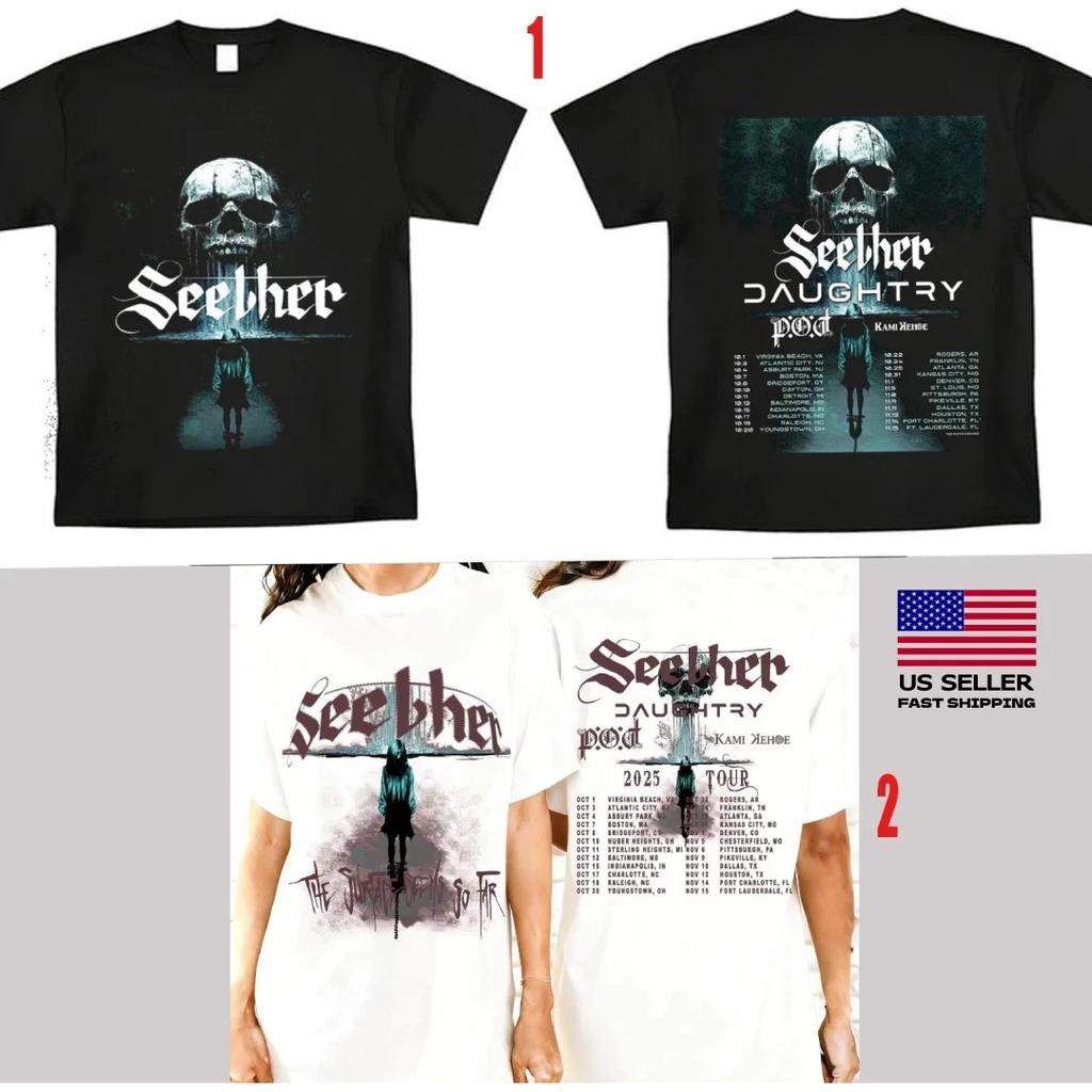 Neue Bekleidung Seether Daughtry Planen Herbst 2025 Tour T-Shirt Unisex