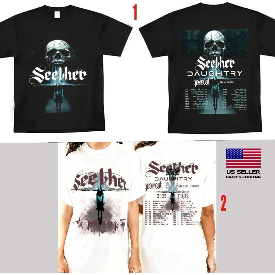 New Apparel Seether Daughtry Map Out Fall 2026 Tour T-Shirt Unisex L
