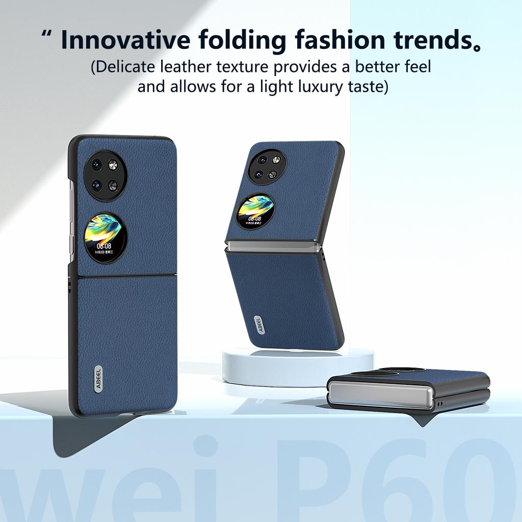 For Huawei Pocket 2 Litchi Texture Case Genuine Cow Leather+PC Phone Cover