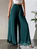 Pantaloni larghi in chiffon da donna con fondo trasparente