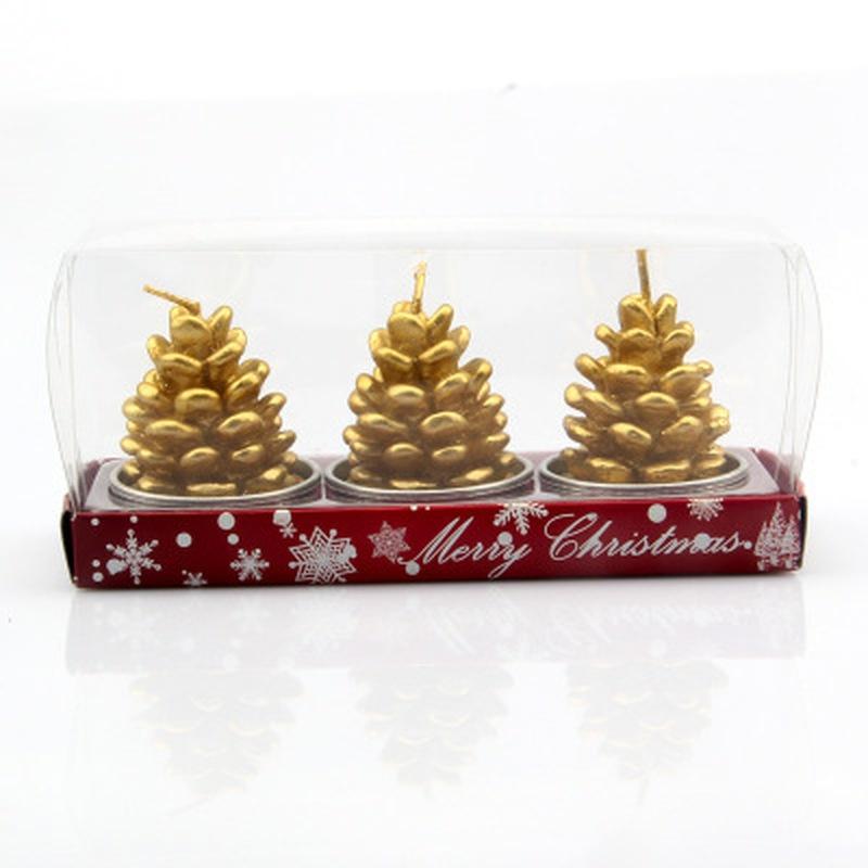 3pcs Christmas Candles Santa House Snowflake Shape Hotel Wedding Birthday Party Home Decor