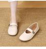 Soft-soled Mary Jane Small Leather Shoes for Women's 2025 Autumn New Popular Retro Single Shoes Versatile Flat-soled Shallow-mouth Beanie Shoes