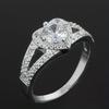 1PC Fashionable Heart-shaped Zircon Women's Ring, Engagement Wedding Party Ring