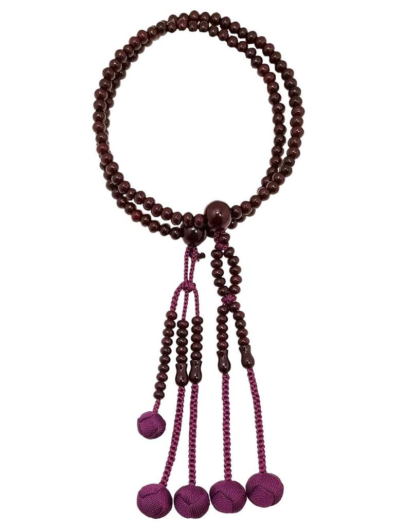 Tsuchiya Prayer Store Kyoto Prayer Beads for Lotus Rosary Pure Silk Paper Box For Nichiren Sect Bead Azuki Bead Red Purple Main 5mm Women, Beads,