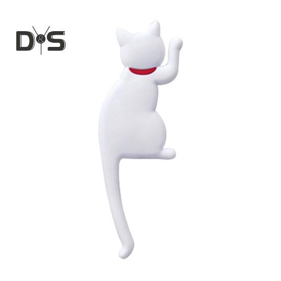 Fridge Sticker with Hook High Toughness 3D Realistic Cartoon Cat Design Refrigerator Sticker Decorative Fridge Accessory