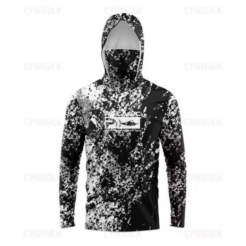 Ocean Fishing Shirt Sunscreen Suit Long-sleeved Anti-ultraviolet Mask Hooded Upf 50+ 7XL