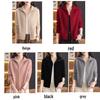 Women's Autumn/Winter 2025 Turn-Down Collar Double Zipper Wool Cardigan Coat - Fashionable Outerwear for Moms