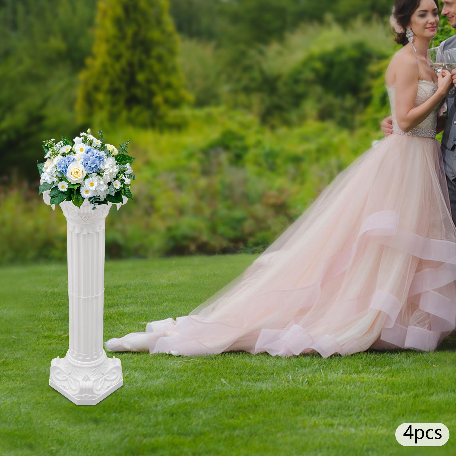 4 шт. Свадебные Римские Колонны, Белые Полосатые Римские Колонны в Европейском Стиле для Украшения Вечеринки, Цветочной Композиции, Мероприятий в Помещении и на Улице