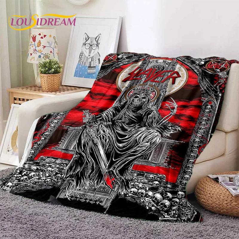 3D Rock Slayer Heavy Metal Band Soft Flannel Blankets,Throw Blanket Comfortable Blanket for Picnic Beds Sofa Home Bedroom Gifts