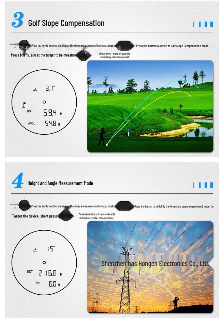 Cross-Border High-Precision Golf Laser Rangefinder with Angle Compensation