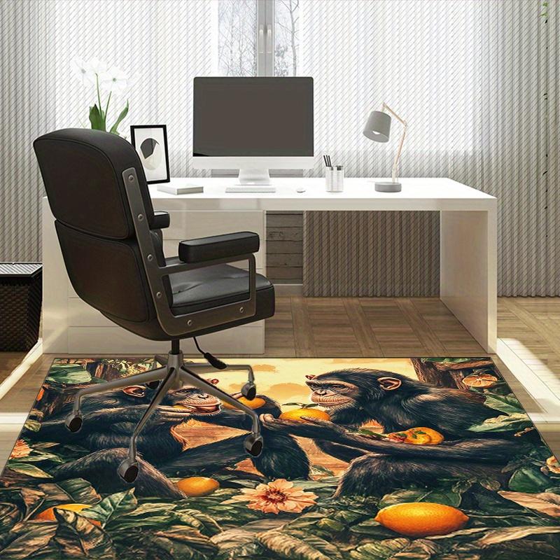 Chimpanzee Jungle Rug for Animal Lovers Exotic Wildlife CarpetsTropical Living Room Decor Anti Slip Carpet Can Be Machine Washed