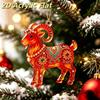 2D Acrylic Goat Christmas Tree Pendants Cute Animal Sheep Hanging Ornaments For Xmas Tree Decor Party Supplies  Year Gifts