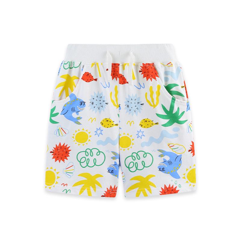 New Summer Boys Printed Cotton Sports Shorts – European Style Toddler Pants 5Y (115 cm)