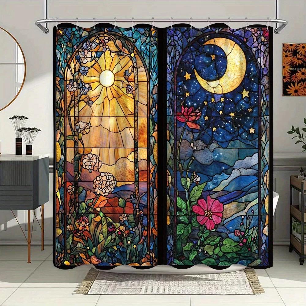 

Elegant Night Sky and Moon Waterproof Shower Curtain – Perfect for Adding a Magical and Dreamy Touch to Your Bathroom Decor 90x180cm