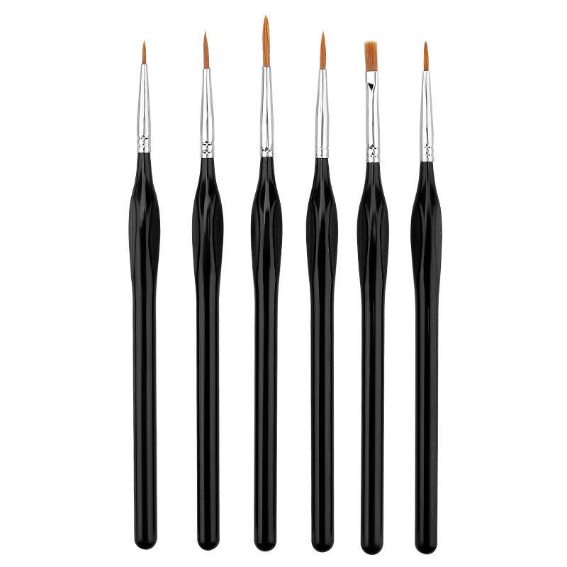 6-Piece Oil Painting Brush Set with Triangle Rhombus Handles and Nylon Bristles for Watercolor and Digital Painting 6-piece set чёрный