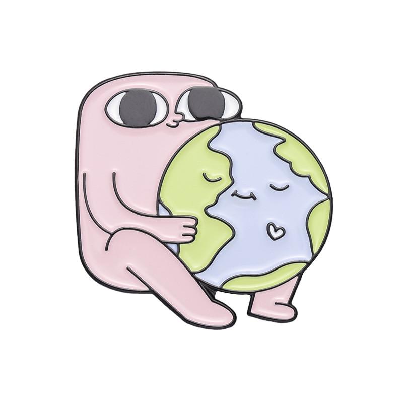 Care Stylish Cartoon Metal Brooch Unique Letter Decorated Pin For Fashionable Men Women And