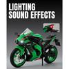 1/9 Scale Kawasaki Ninja ZX-10R Supermotor Alloy Metal Diecast Model Motorcycle Classic Ornaments Ornaments Outdoor Hobby Collection