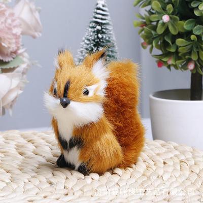 Eichhörnchen Statue Tier Skulptur Sammlung Hause Dekore Plüsch Figurine Künstliche Pelz Figur für