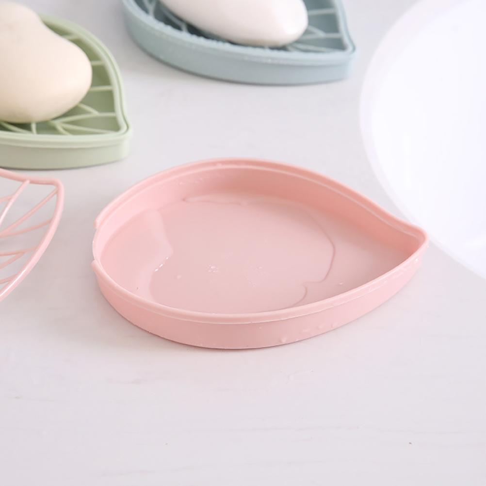 Leaf Shape Soap Box Double Layer Drain Soap Dish Plastic Soap Holder