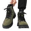 2024 Autumn/Winter Yellow & Military Green Work Boots, Trendy Martin Style, Men's Outdoor Labor Protection Shoes