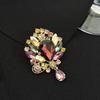 Fashionable Vintage Feng Shui Crystal Brooch, Alloy Inlaid with Rhinestones, Colored Pendant, Brooch, Clothing Accessory