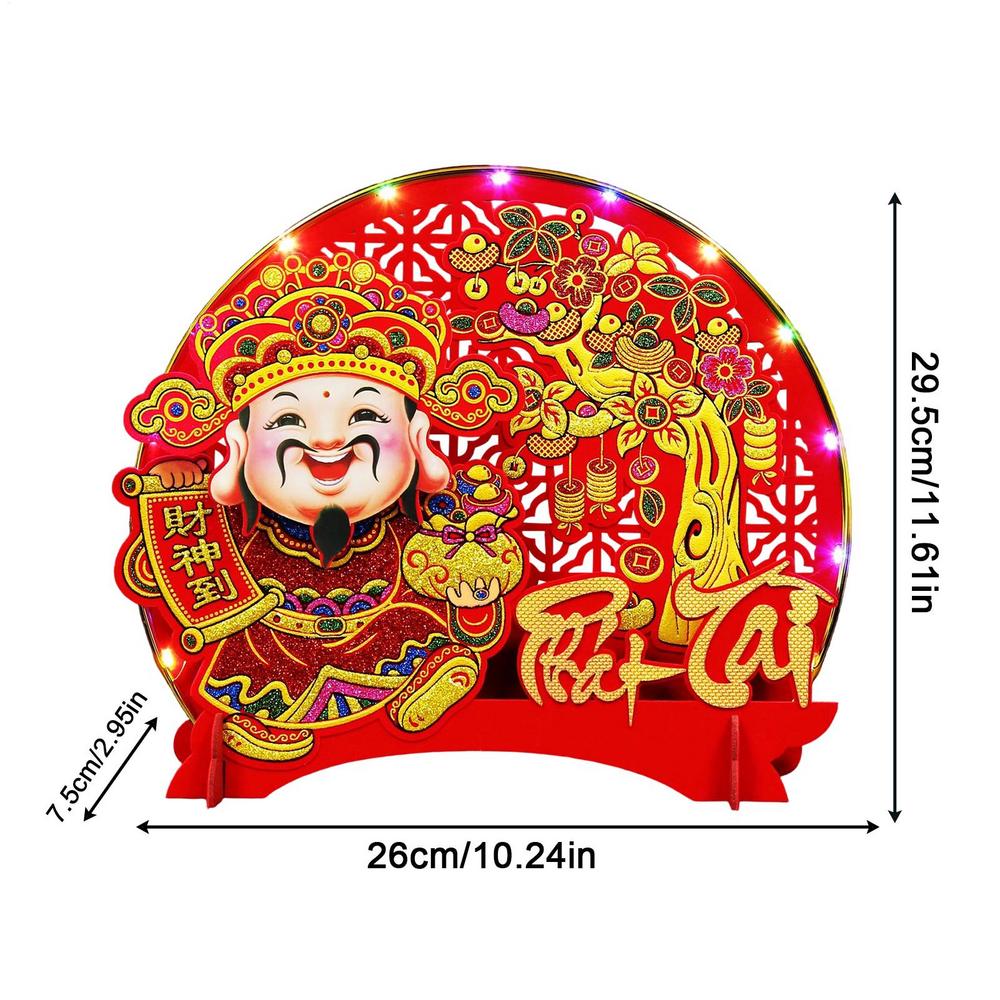 Wealth Table Ornament Nodding Vietnamese Centerpiece Felt Table Decorations with Light for New Year Spring Festival Home