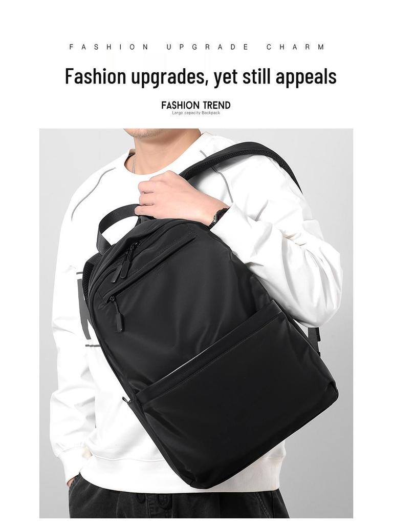 Men's Large Capacity Polyester Backpack for Junior High Students – Trendy, Casual, and Perfect for Travel or Computers