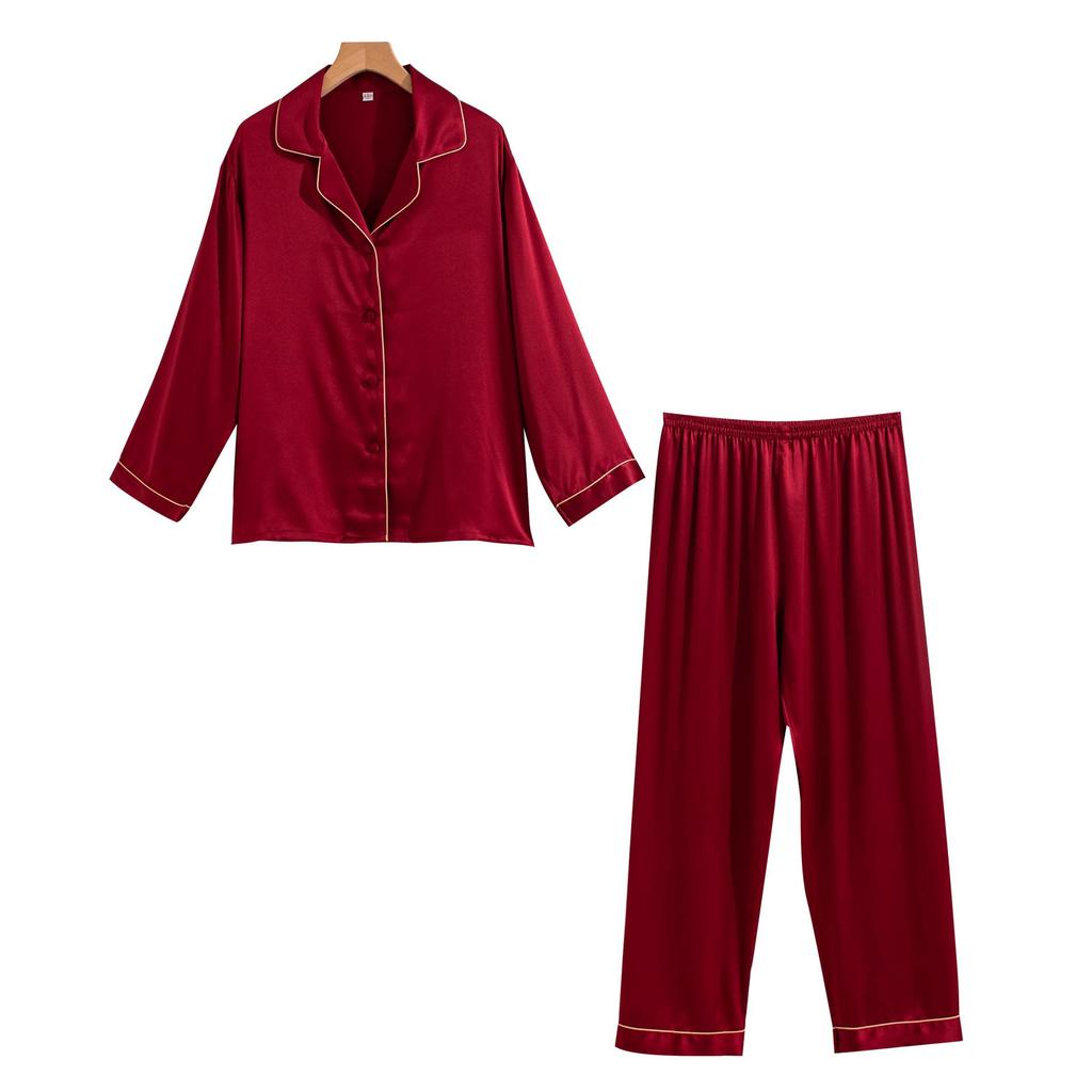 Silk Red Wedding Pajamas for Couples - Newlywed Set In Gift Box