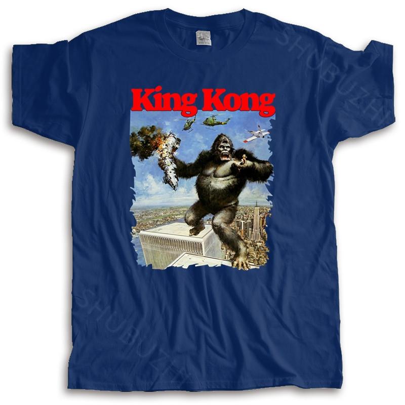 

summer tshirt men brand teeshirt KING KONG 80s Vintage Movie Mens TShirt Black cotton tshirt for boys S