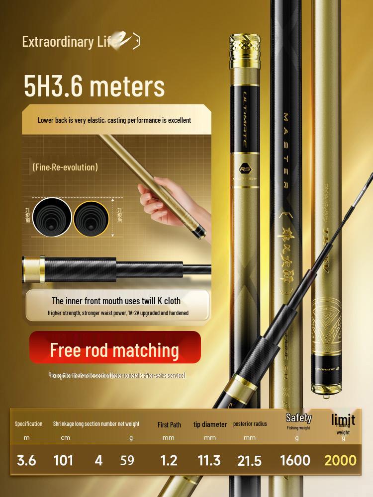 5H Master 2nd Gen Ultra-Light Super Hard Carp Fishing Rod