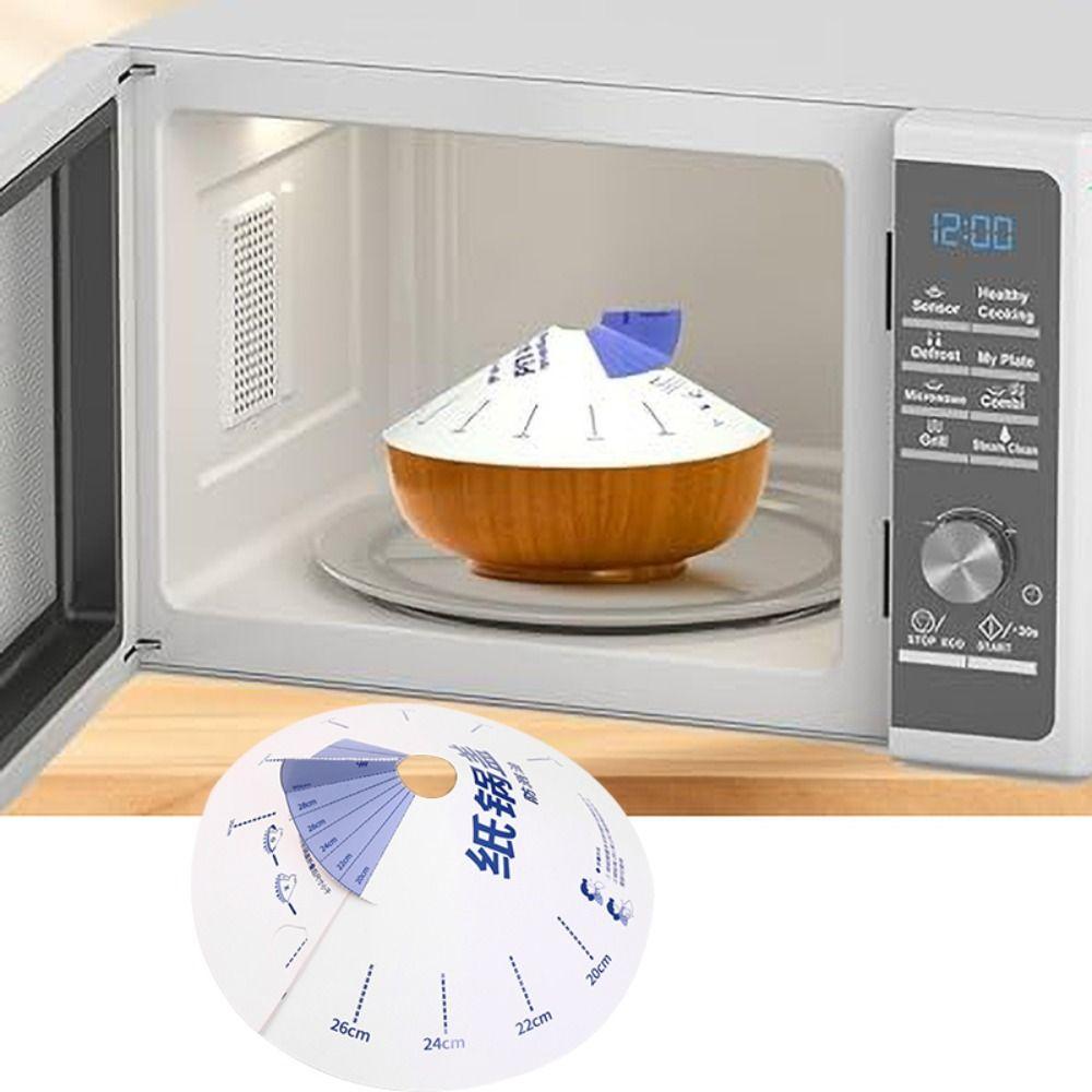 10pcs Round Paper Microwave Splatter Cover Anti-overflow Disposable Pot Lid  Travel