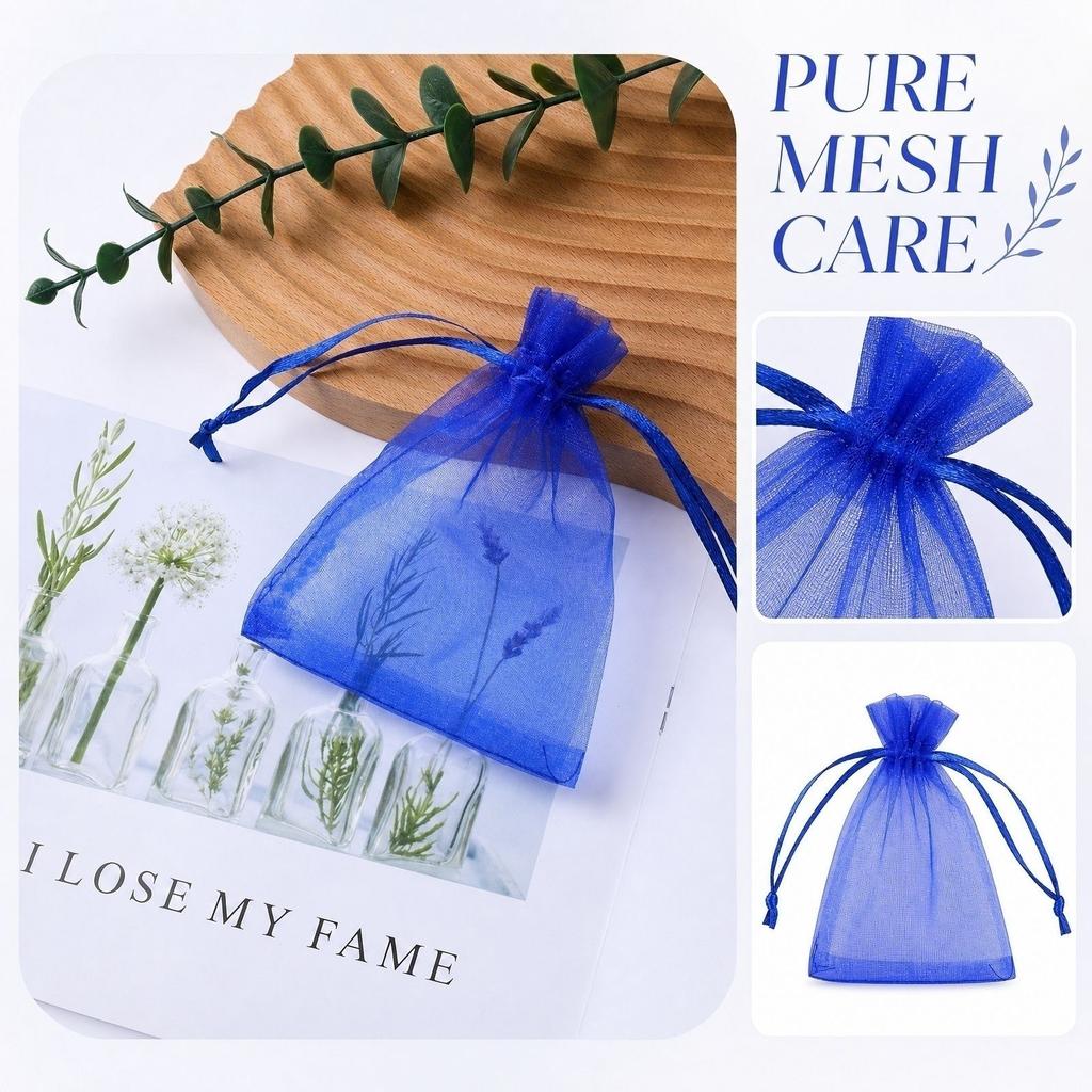 Organza Drawstring Mesh Bags for Fruit Protection Reusable Fine Mesh Net Bags with Drawstring Closure Suitable for Insect Prevention and Storage