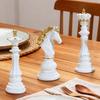 Chess Piece Statue Collectible Black White Horse Sculpture King Queen Knight Chess Piece Figurine for Home Office Desk Shelf Decoration