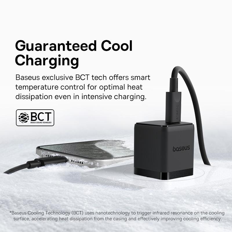 BASEUS Palm Fast Charger 30W Type-C Single Port US Plug Wall Charging Adapter with 60W Type-C Cable