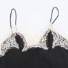 European-American Style Women's Satin Lace Camisole - Autumn 2025 Collection, Color Block Design