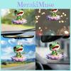 Adorable Acrylic Frog Holding Flowers Car Pendant Charming Interior Decor Accessory