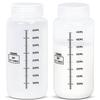 Set of 2 Wide Mouth Plastic Bottles with Lids PP Containers Jars 250ml 500ml 1000ml for Water Juice Liquid Storage Bottle