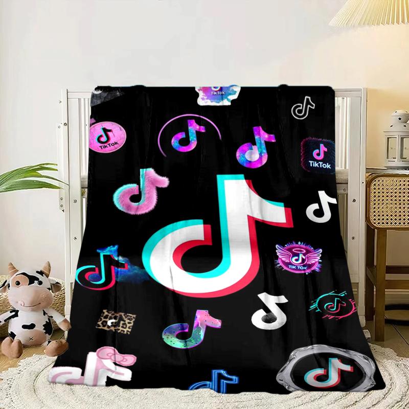 Neon music note Blanket Flannel Blanket for bed, sofa, Camping, Hiking, Picnic Essentials, gift for family Fan gifts