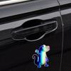 1Pcs Holographic Wave Lizard Vinyl Decal, Rainbow Waterproof For Rear Window, Helmet & Laptop Decor